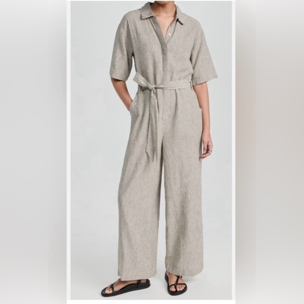 Z Supply Light Gray Belted Jumpsuit